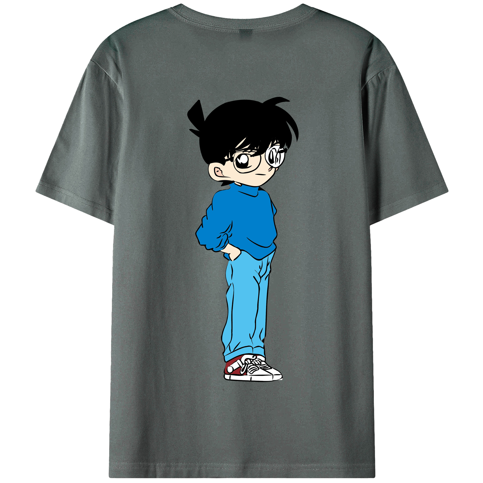 （画像用） 名探偵コナン 江戸川 コナン Detective Conan Conan Edogawa 綿100％半袖Tシャツ（背面プリント）